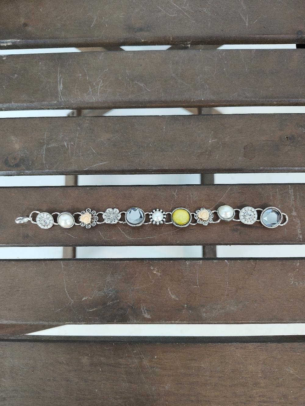 Silver-Tone Multi-Stone Women’s Bracelet